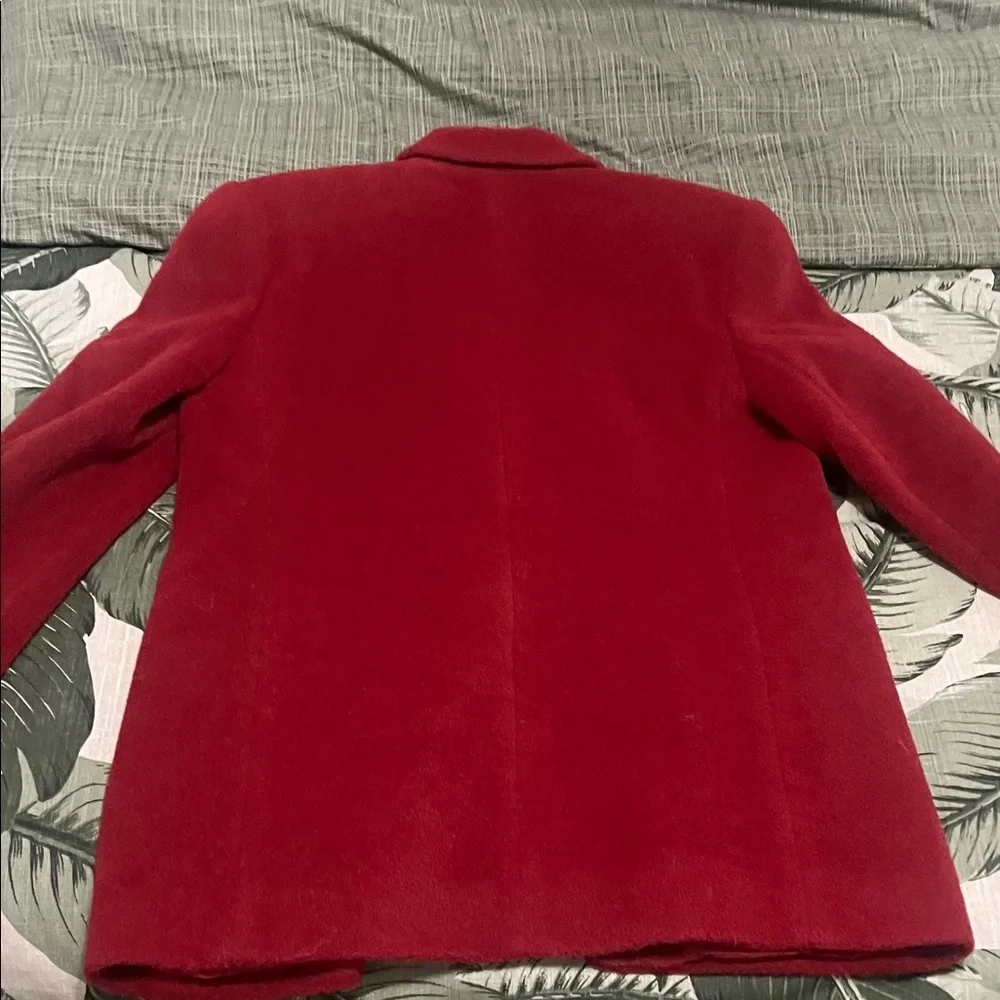 Vintage Harve Benard  by Benard Holtzman Women's Burgundy Pea Coat PERFECT - Picture 7 of 11